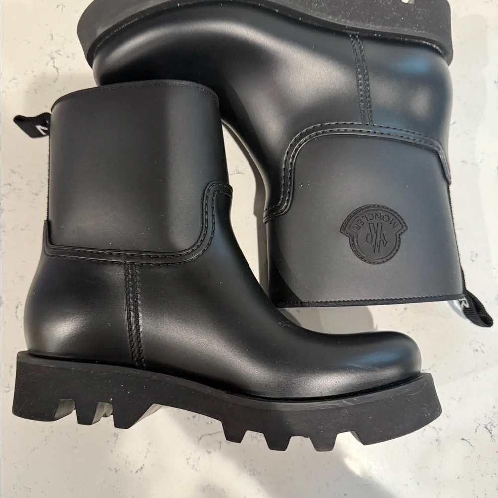 Moncler Ginette Black Rain Boots, SIZE 36 - Picture 7 of 8